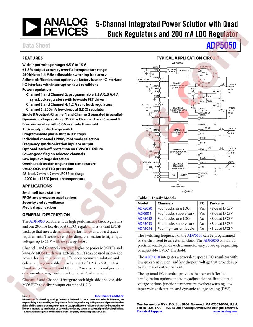 ADP5050 Datasheet