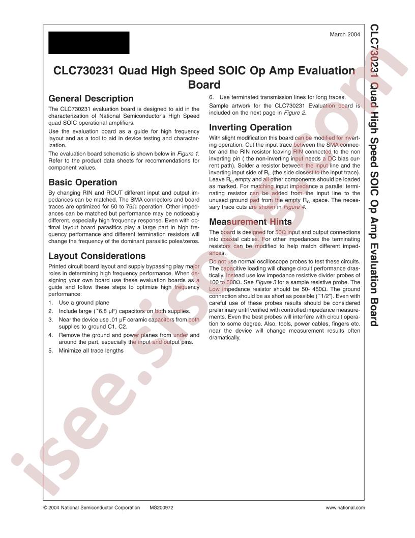 CLC730231 Eval Brd