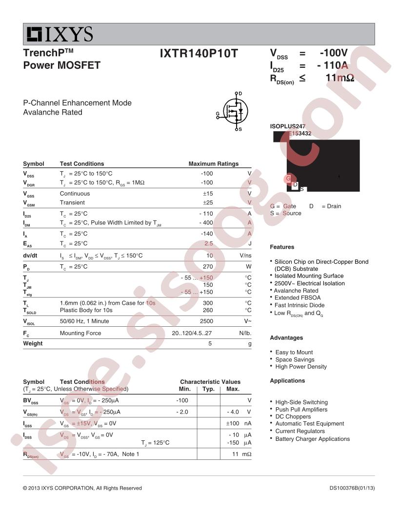 IXTR140P10T