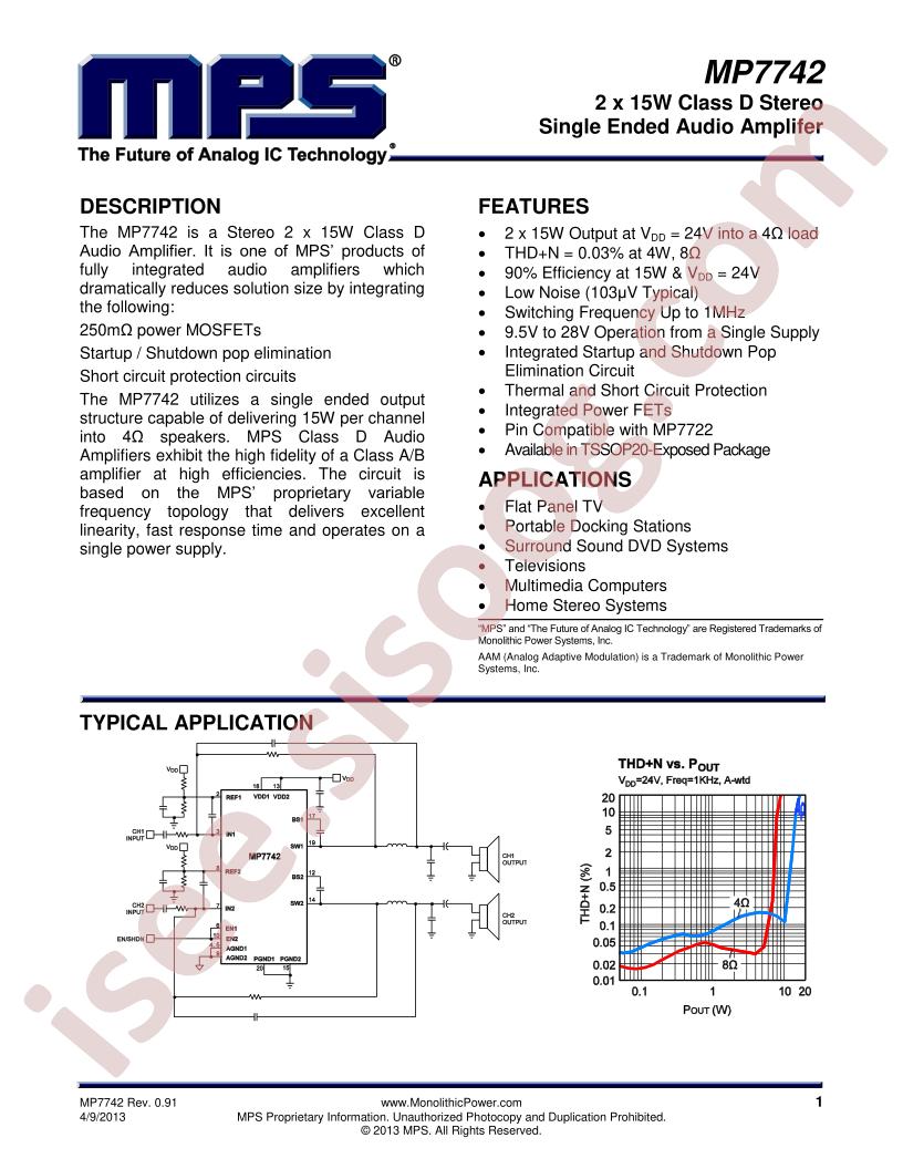 MP7742 Datasheet
