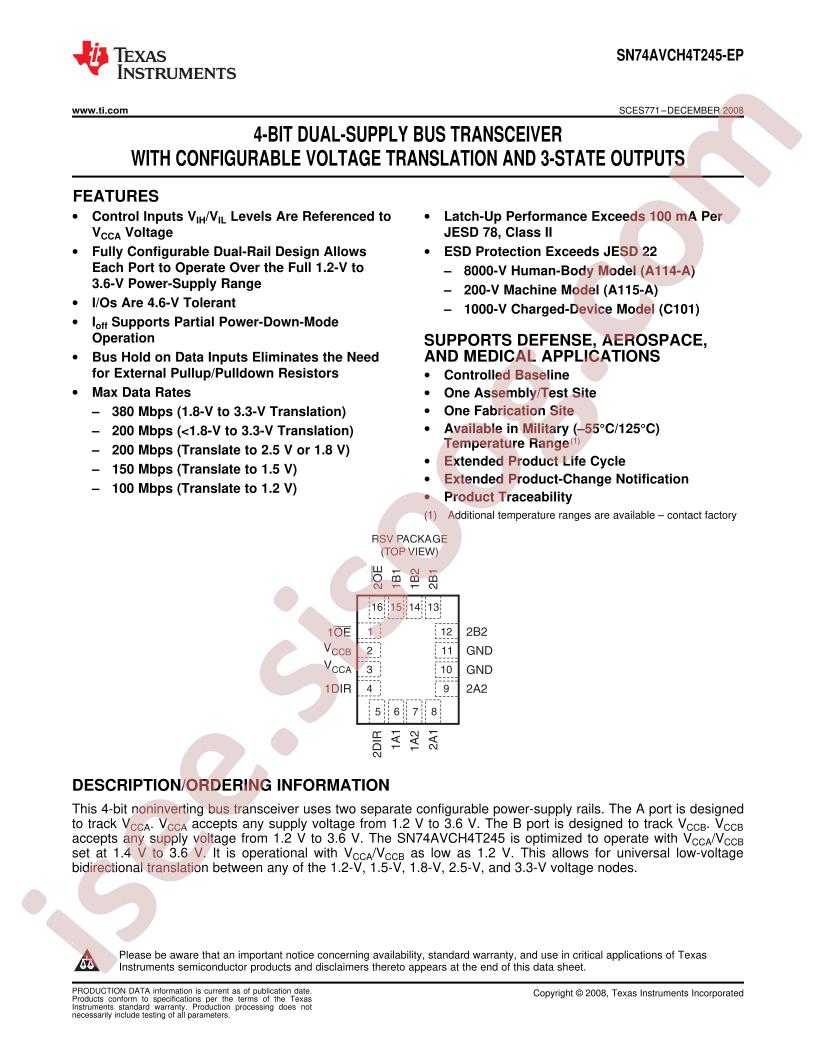 SN74AVCH4T245-EP