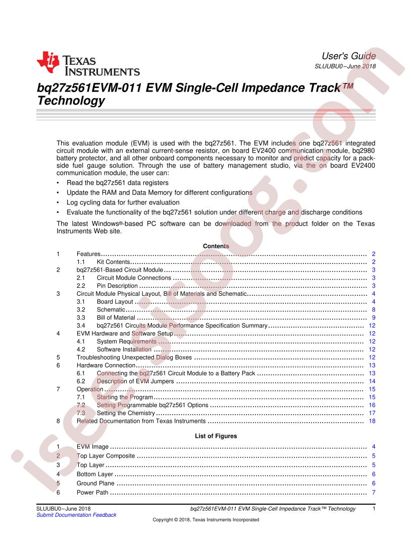 BQ27Z561EVM-011 User Guide