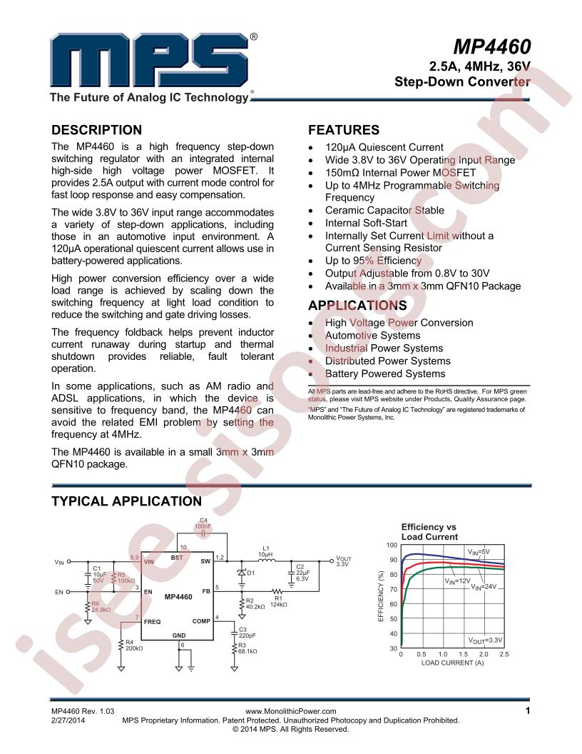 MP4460 Datasheet