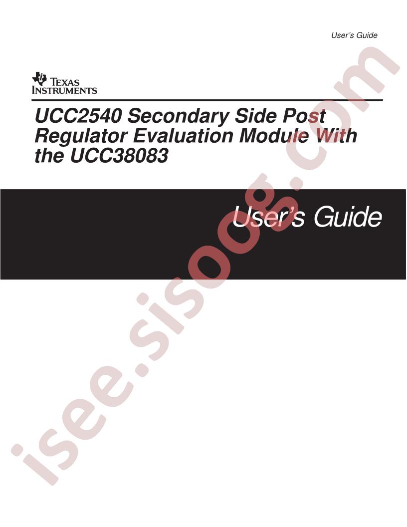 UCC2540EVM User Guide