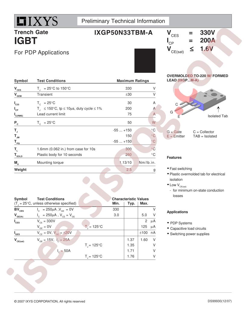IXGP50N33TBM-A