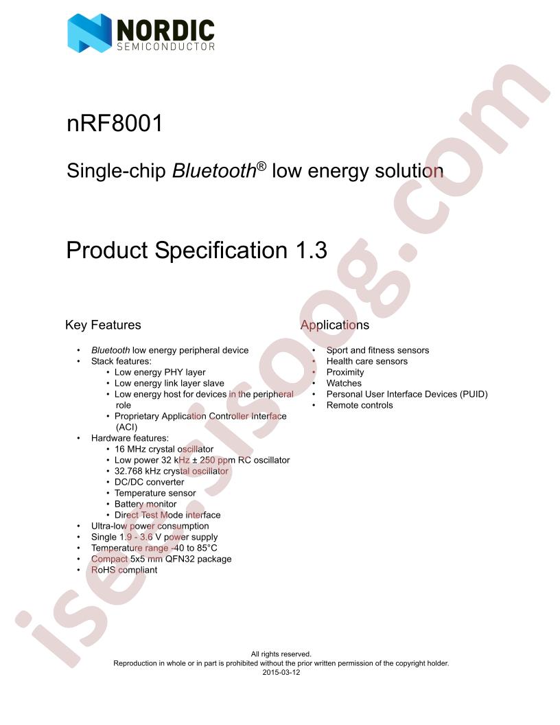 NRF8001 Specification