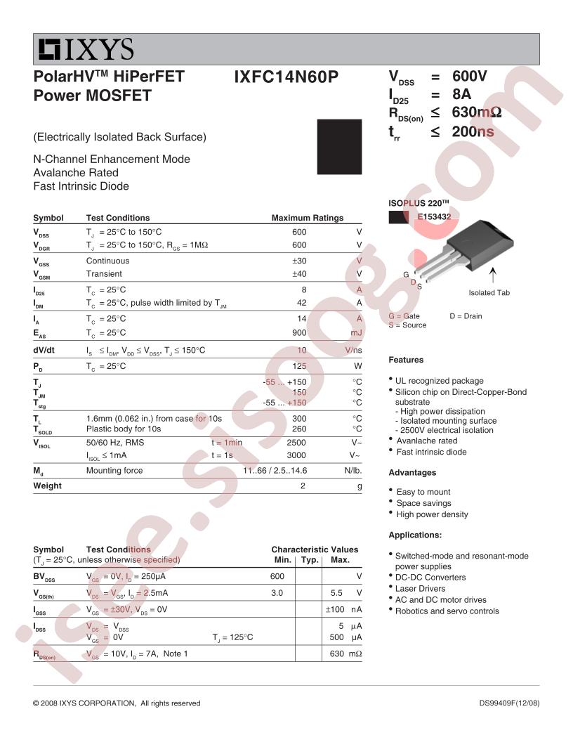 IXFC14N60P