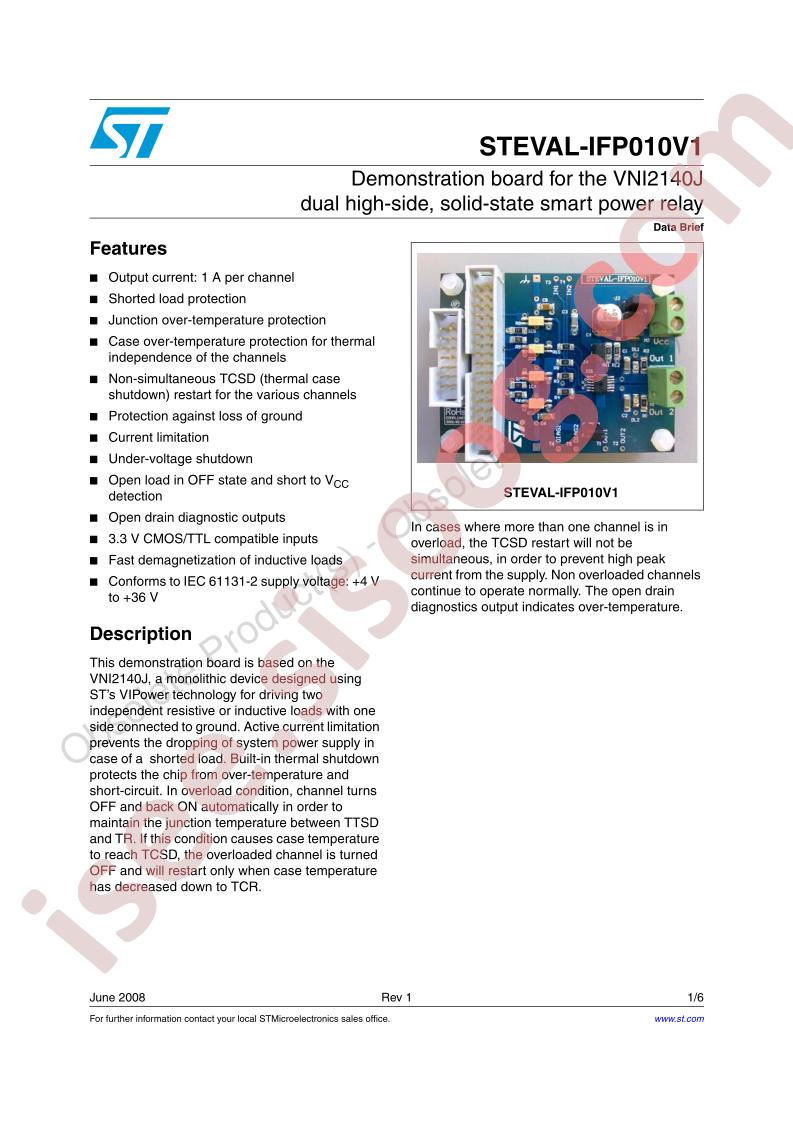 STEVAL-IFP010V1 Data Brief