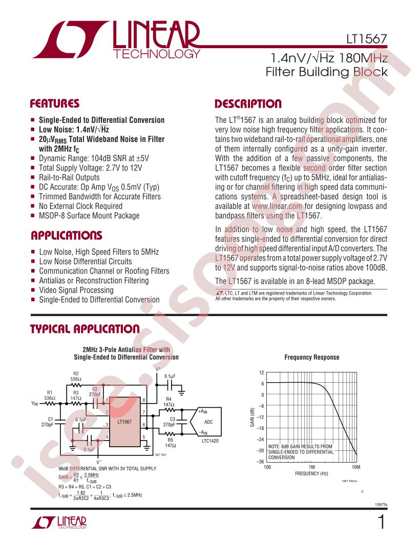 LT1567 Datasheet