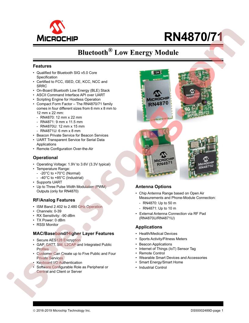 RN4870,71 Datasheet