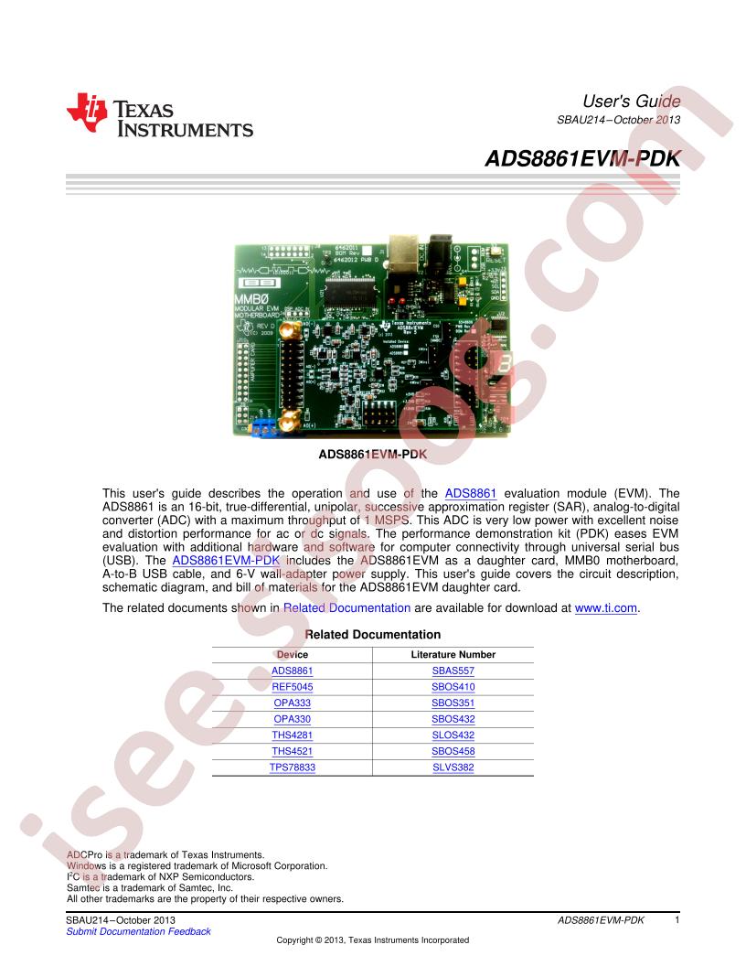 ADS8861EVM-PDK User Guide