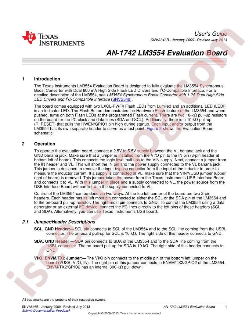 LM3554 Eval Brd Guide