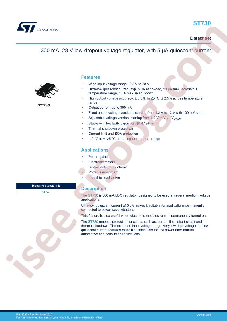 ST730 Datasheet