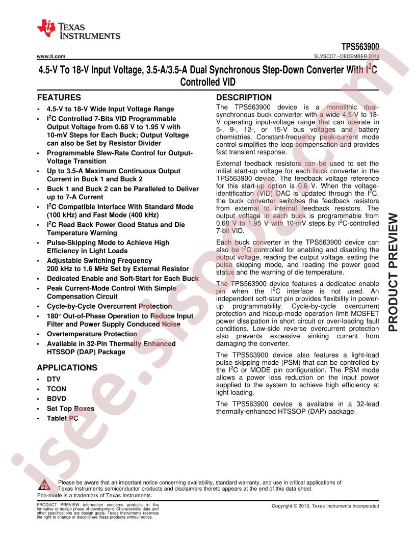 TPS563900 Datasheet