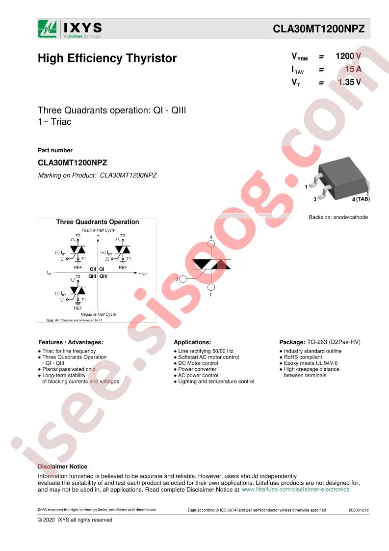 CLA30MT1200NPZ Datasheet