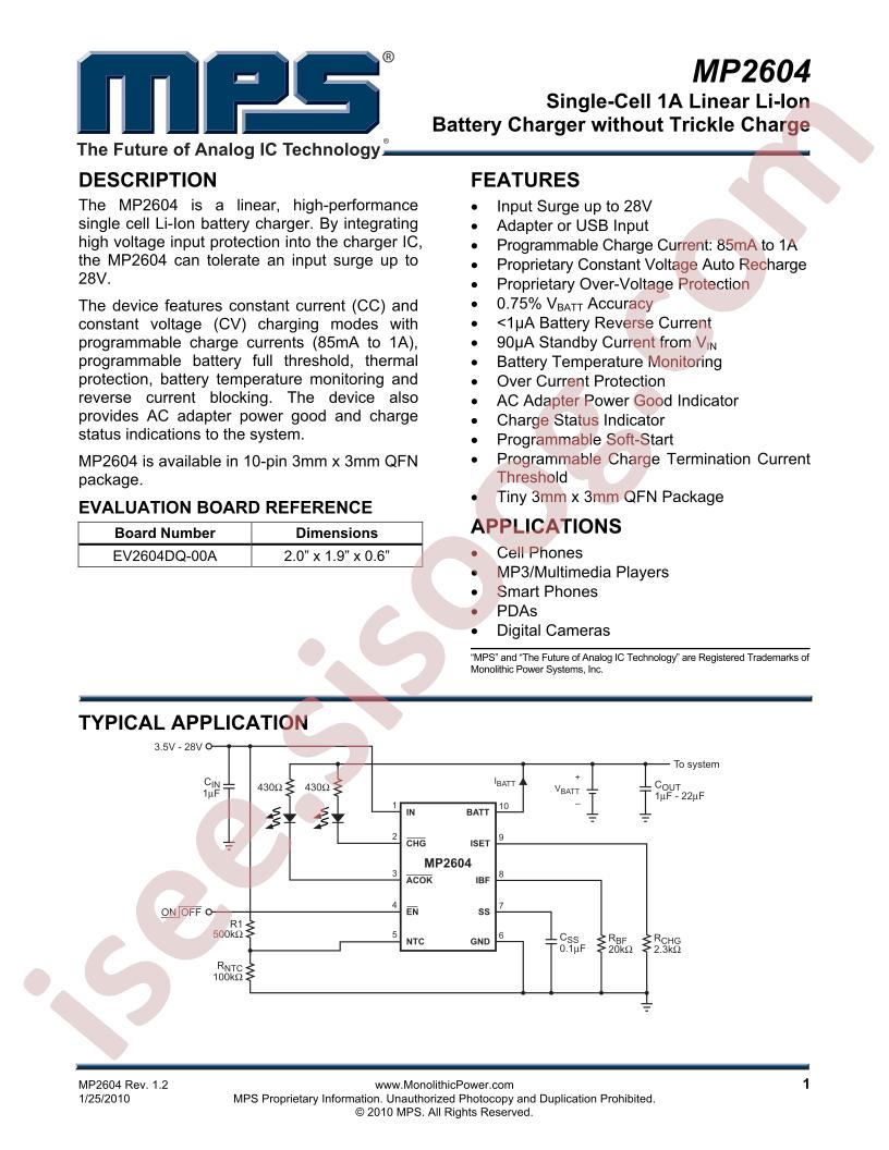 MP2604 Datasheet