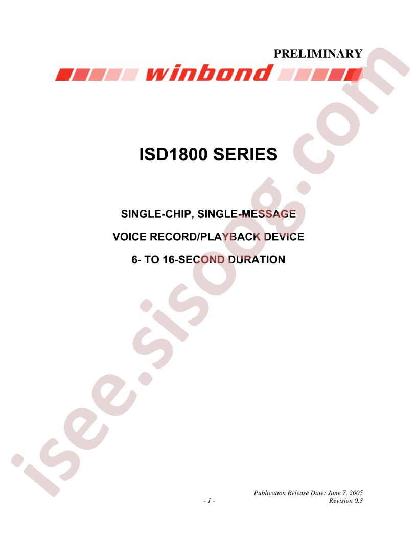 ISD1800 Series