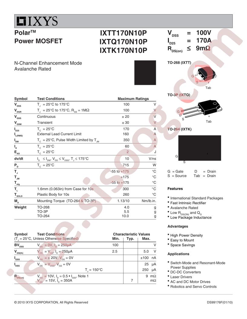 IXT(K,Q,T)170N10P