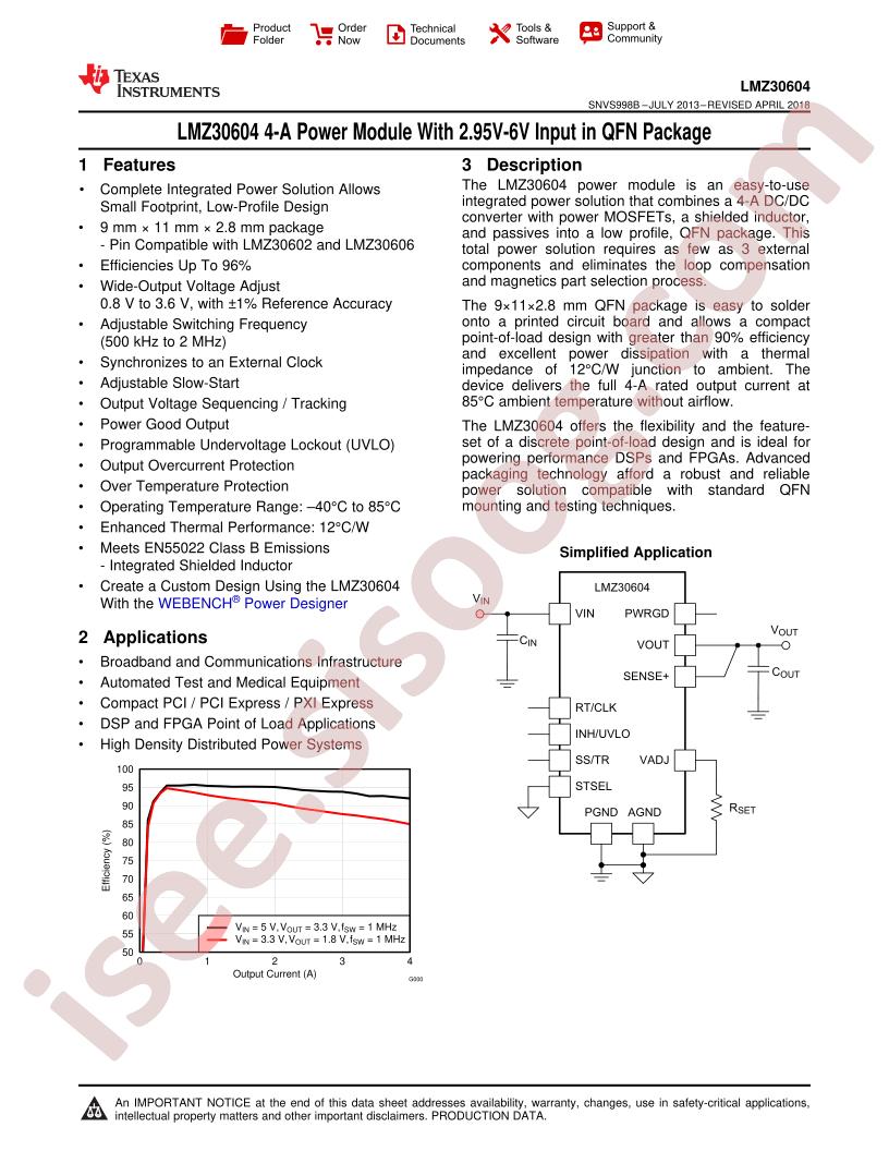 LMZ30604 Datasheet