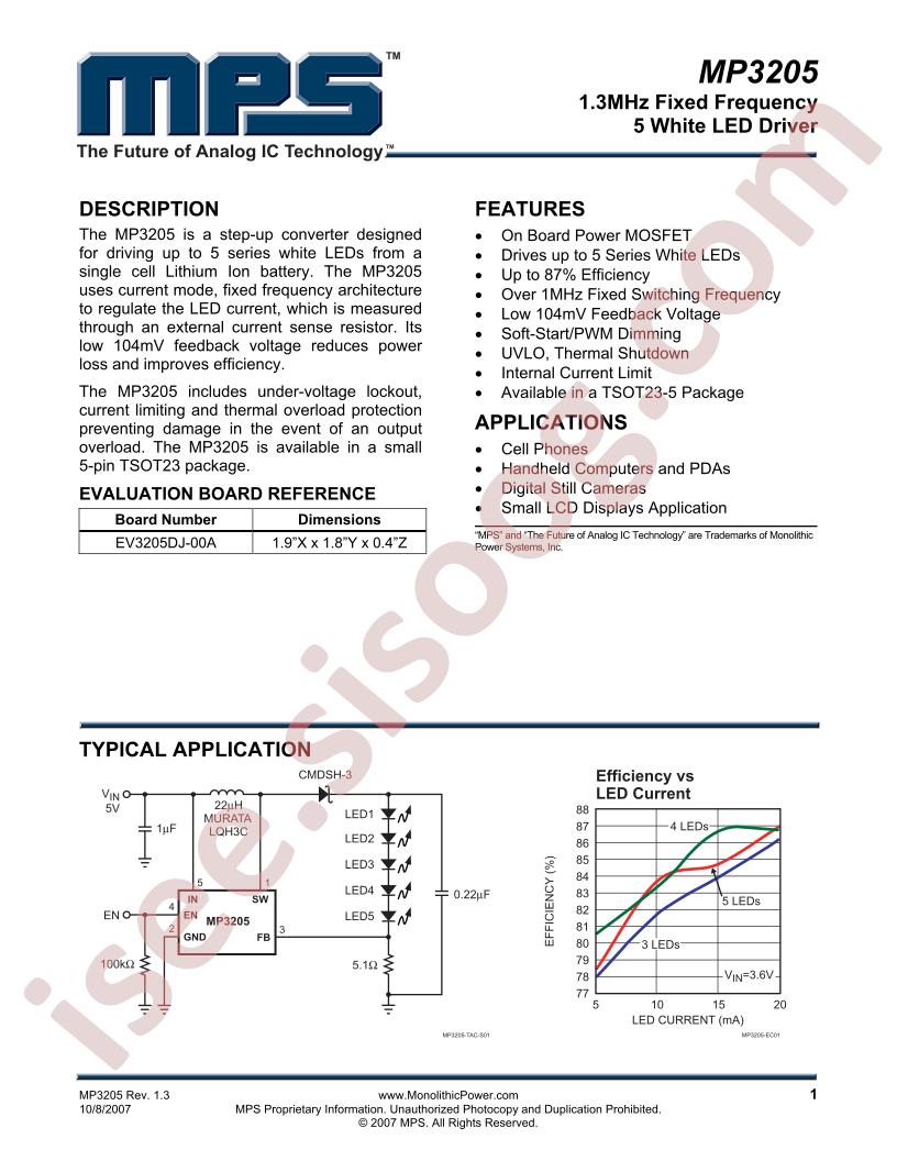 MP3205 Datasheet