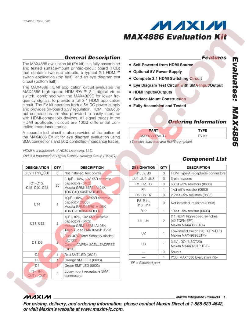 MAX4886 Eval Kit