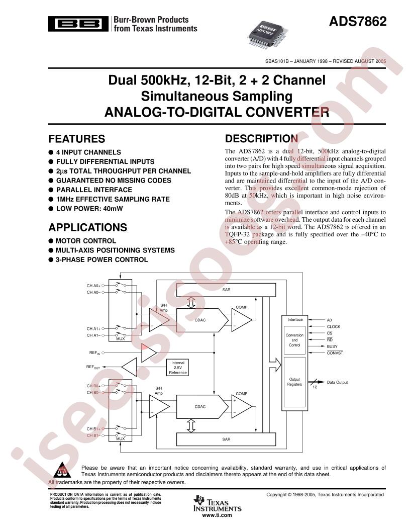 ADS7862 Datasheet