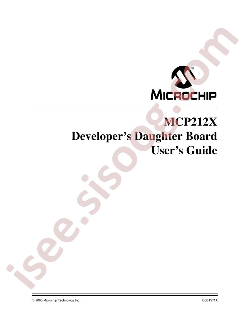 MCP212X Developers Daughter Board Users Guide