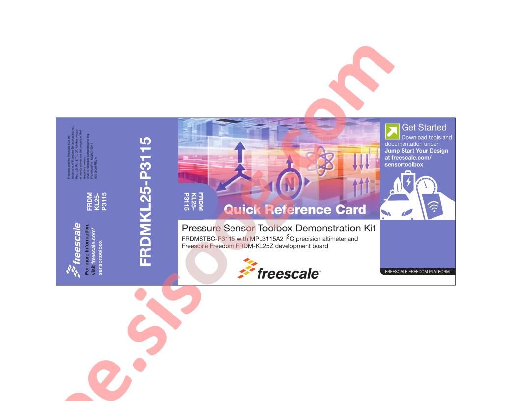 FRDMKL25-P3115 Quick Reference