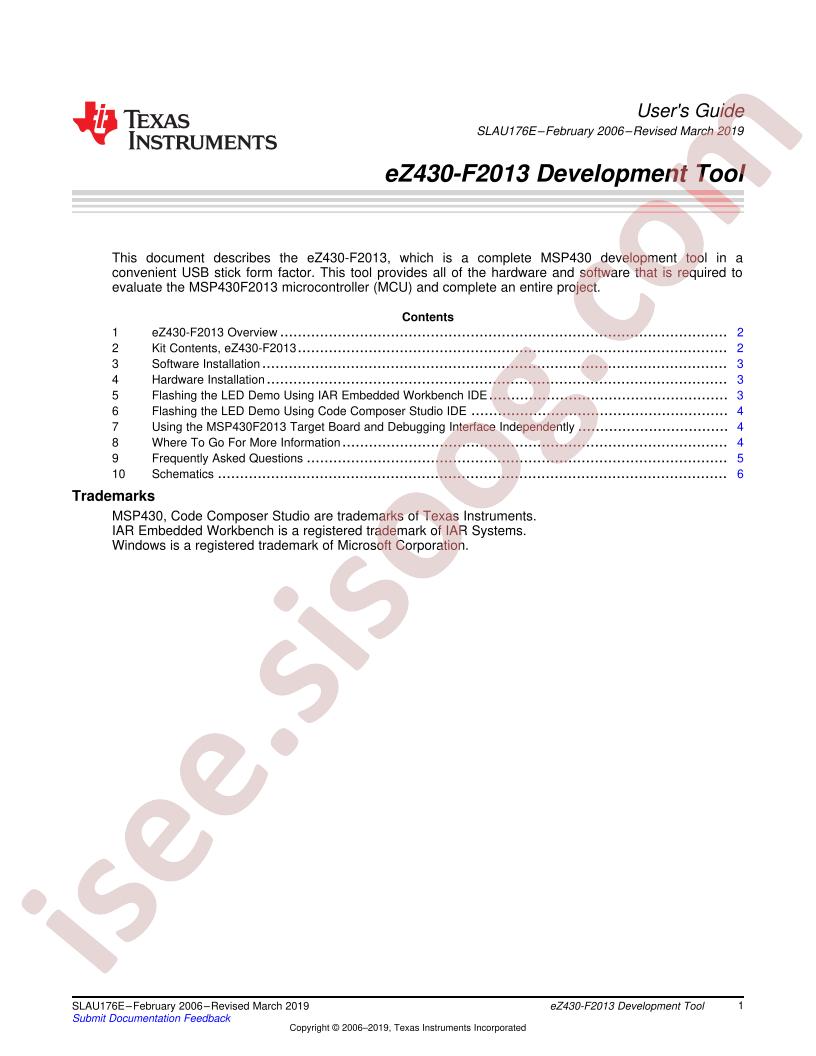 EZ430-F2013 User Guide