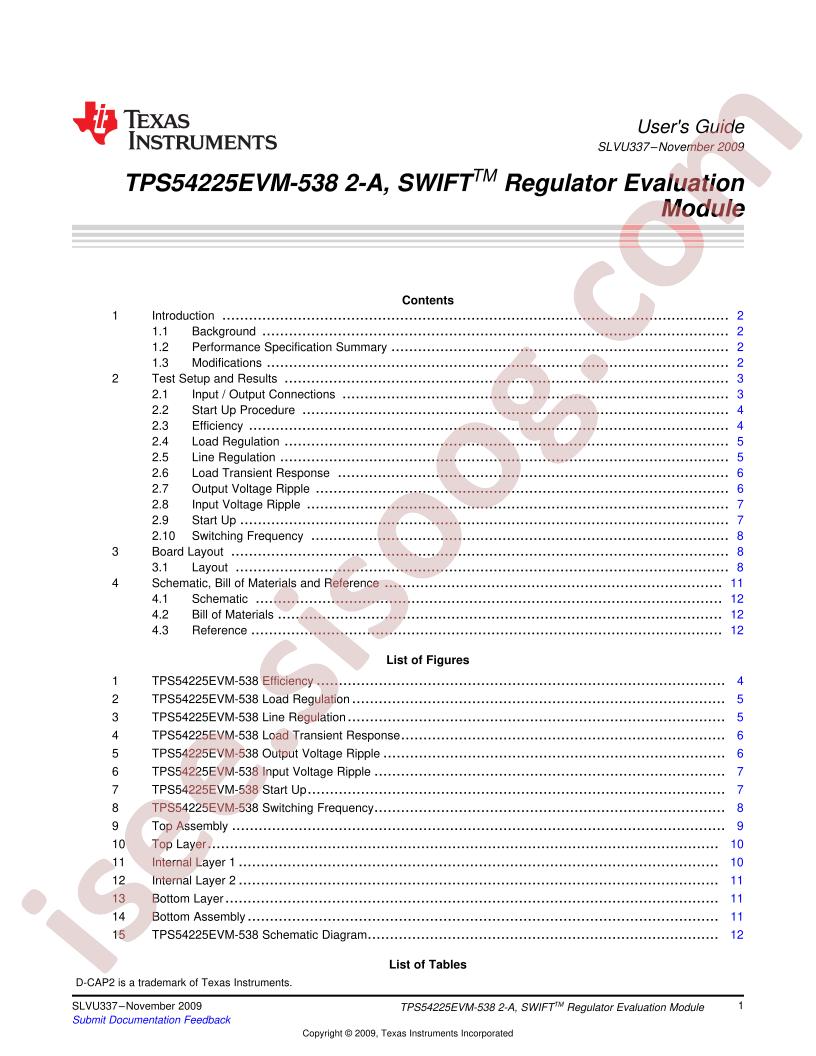 TPS54225EVM-538 Guide