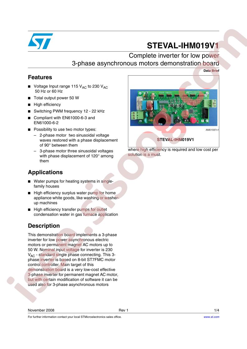 STEVAL-IHM019V1 Data Brief