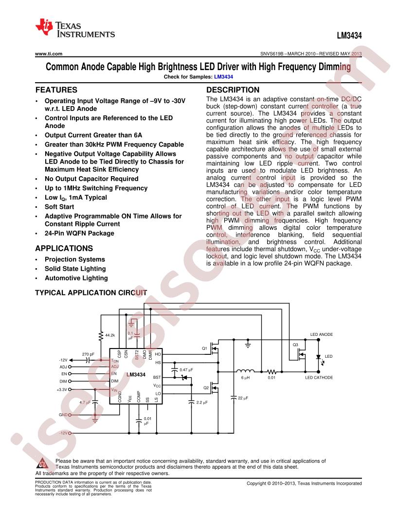 LM3434 Datasheet