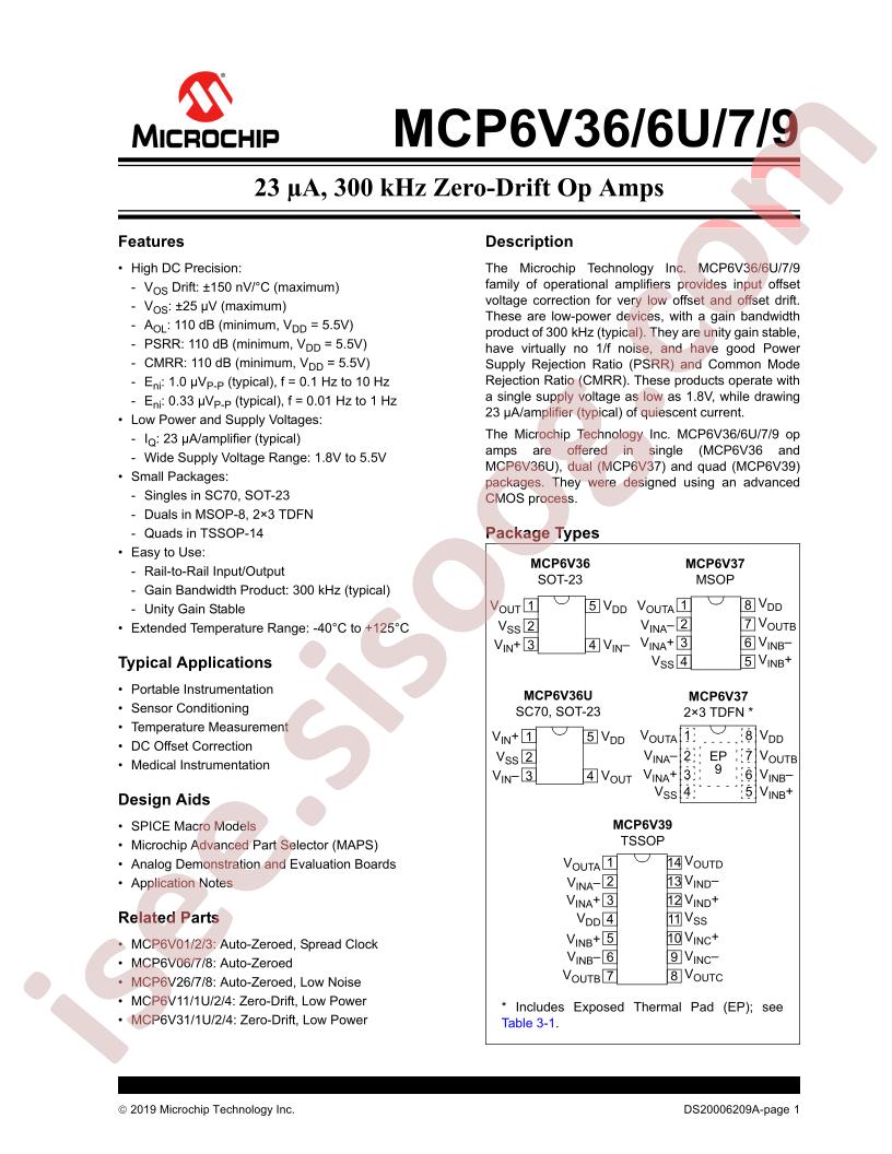 MCP6V36/6U/7/9