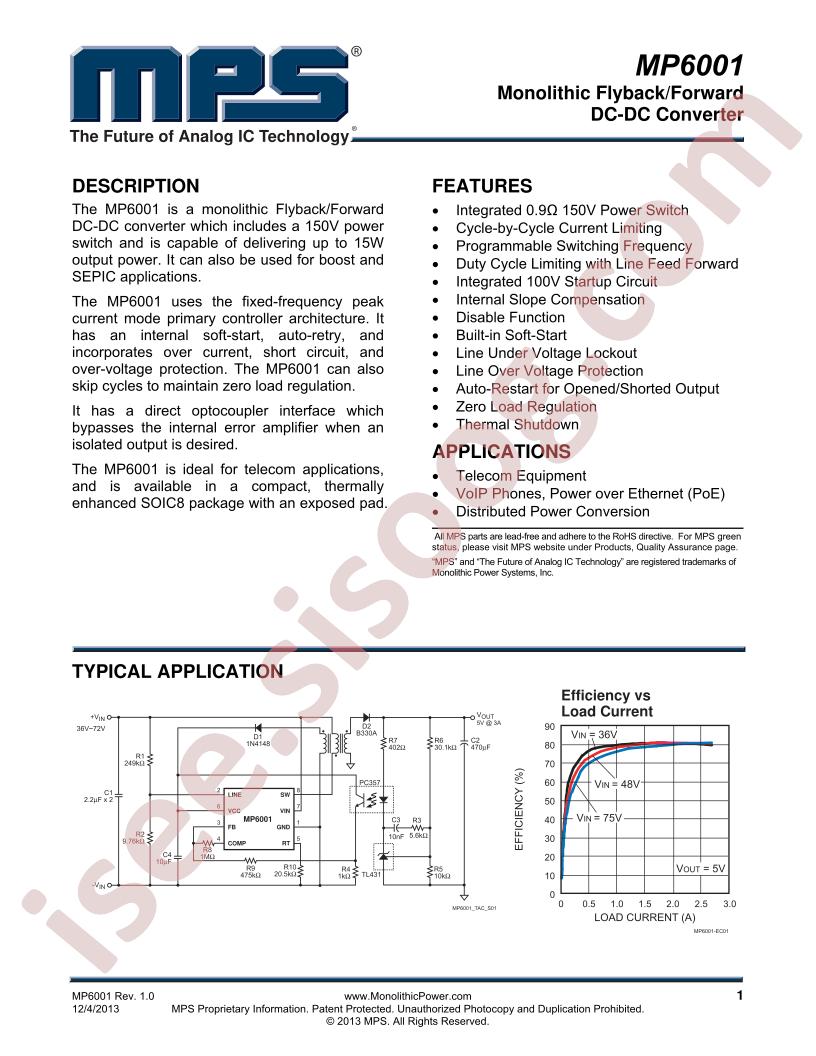 MP6001 Datasheet