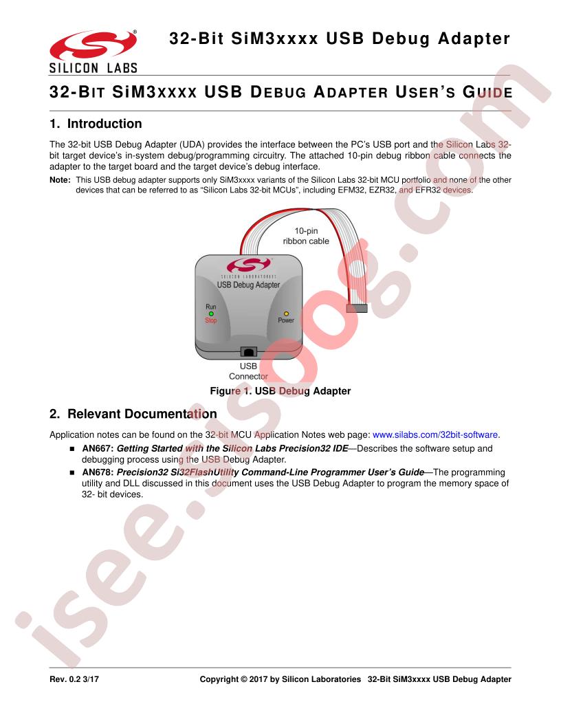 32-Bit USB Debug Adapter User's Guide