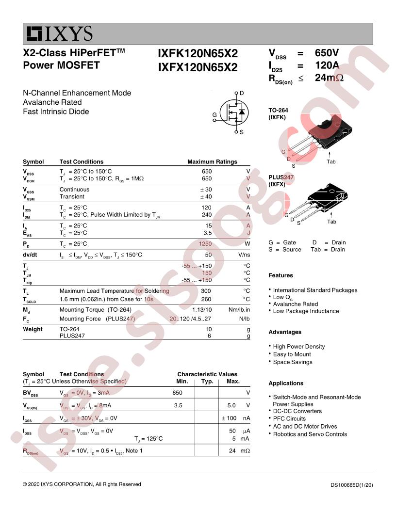 IXF(K,X)120N65X2