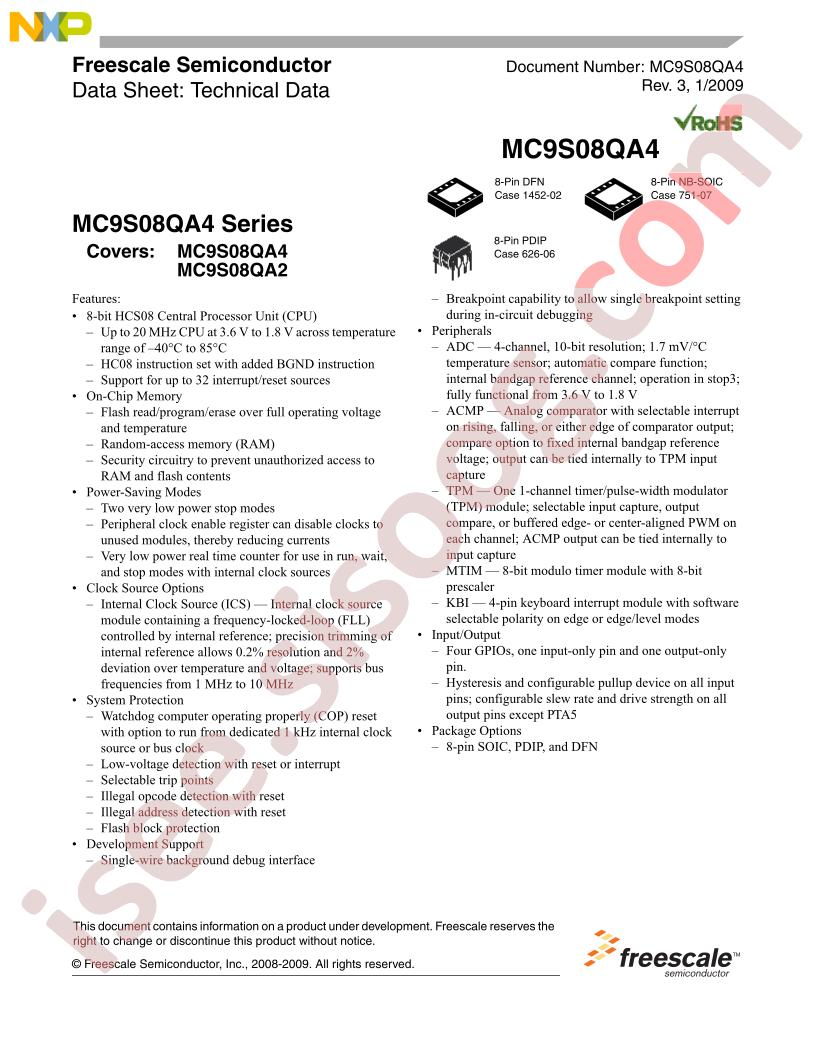 MC9S08QA2,4 Ref Manual