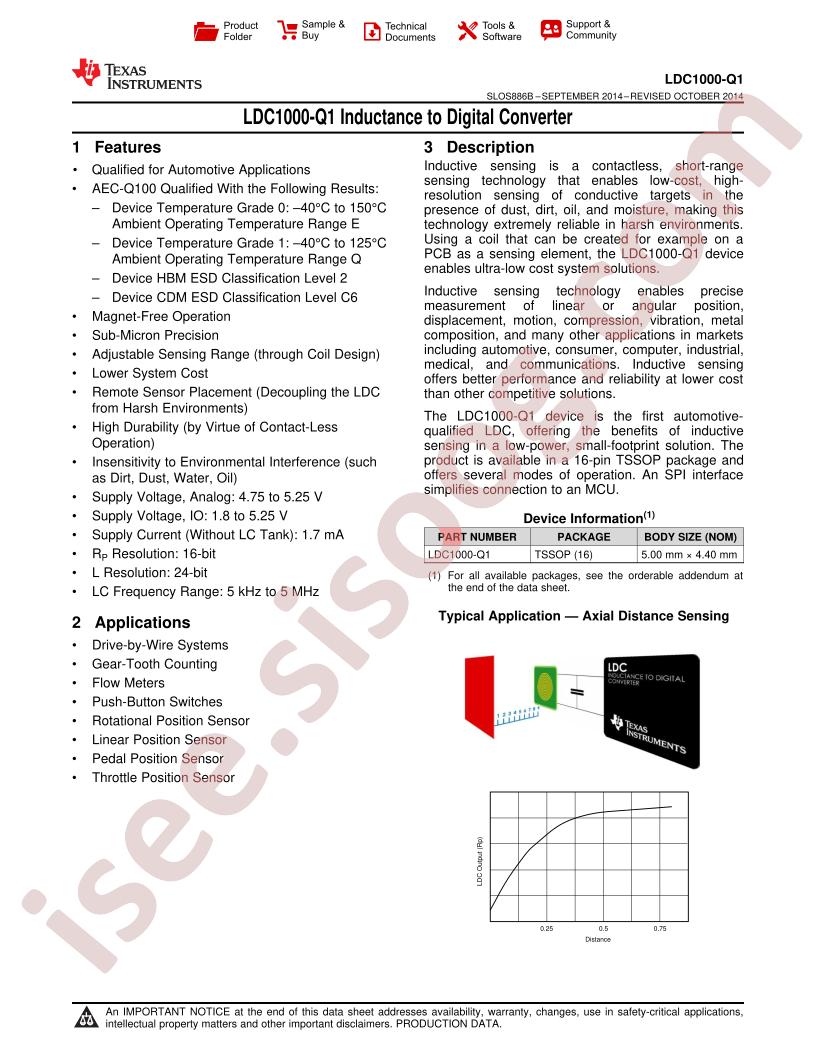 LDC1000-Q1 Datasheet