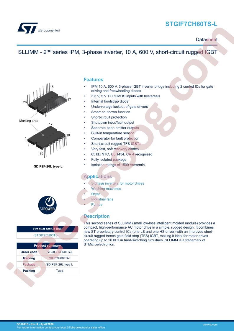 STGIF7CH60TS-L Datasheet