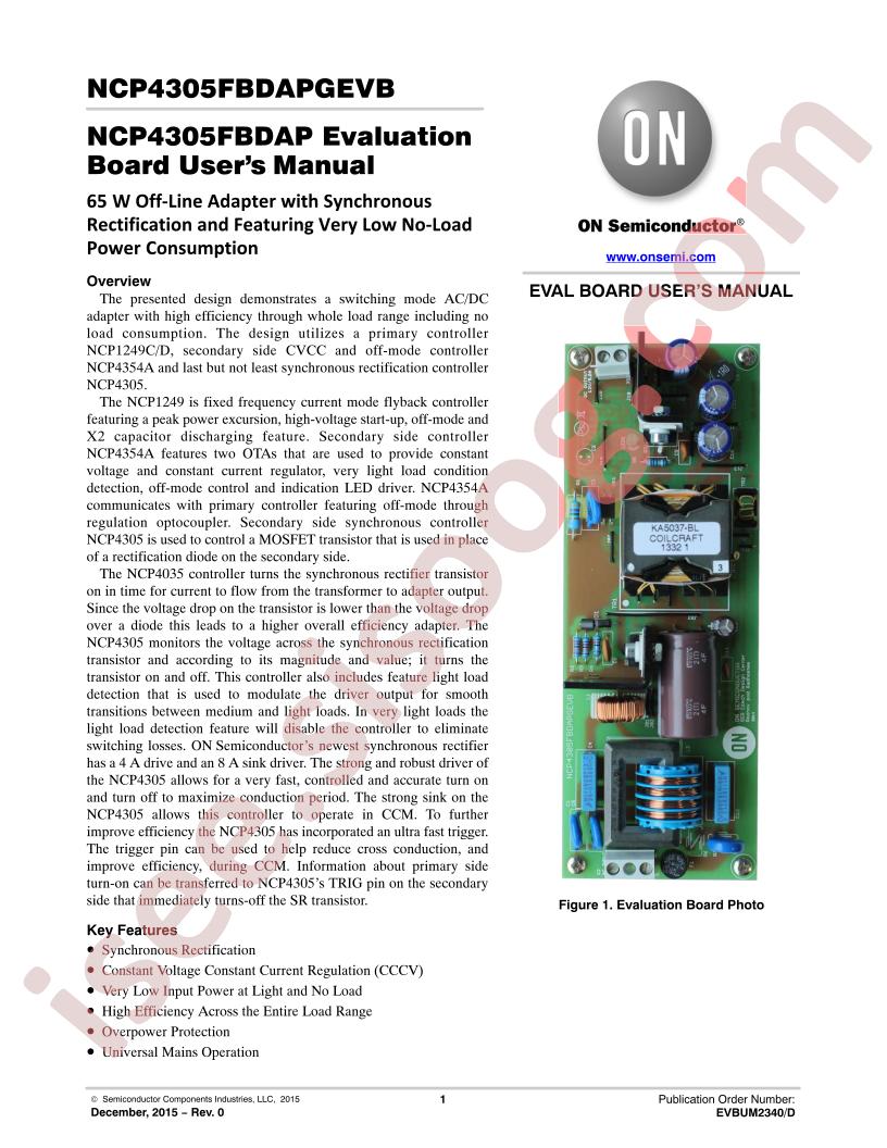 NCP4305FBDAPGEVB Manual