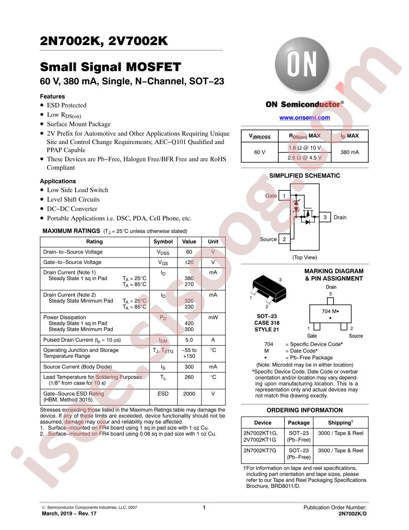 2N/V7002K Datasheet