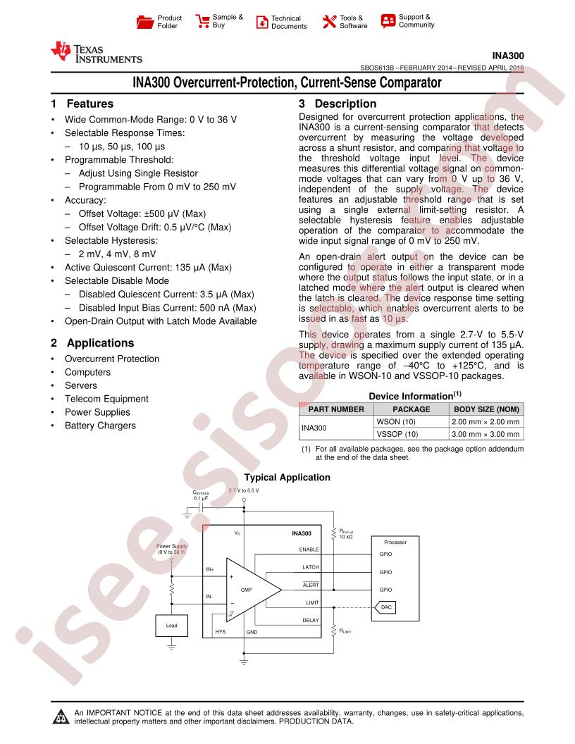 INA300 Datasheet