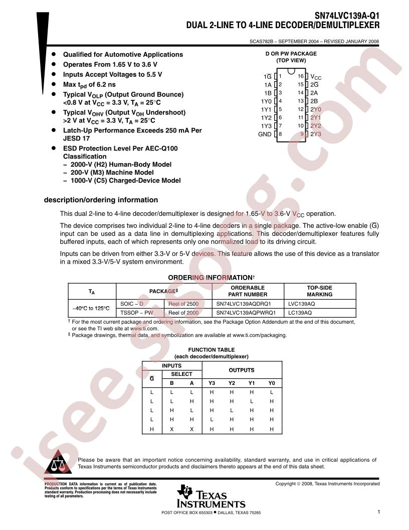 SN74LVC139A-Q1