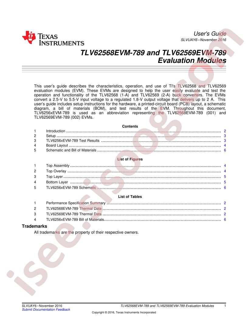 TLV6256xEVM-789 User Guide