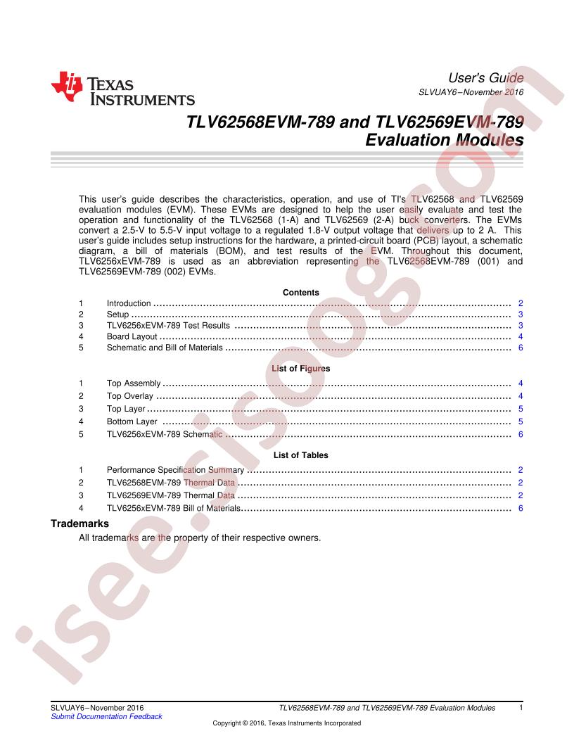 TLV6256xEVM-789 User Guide