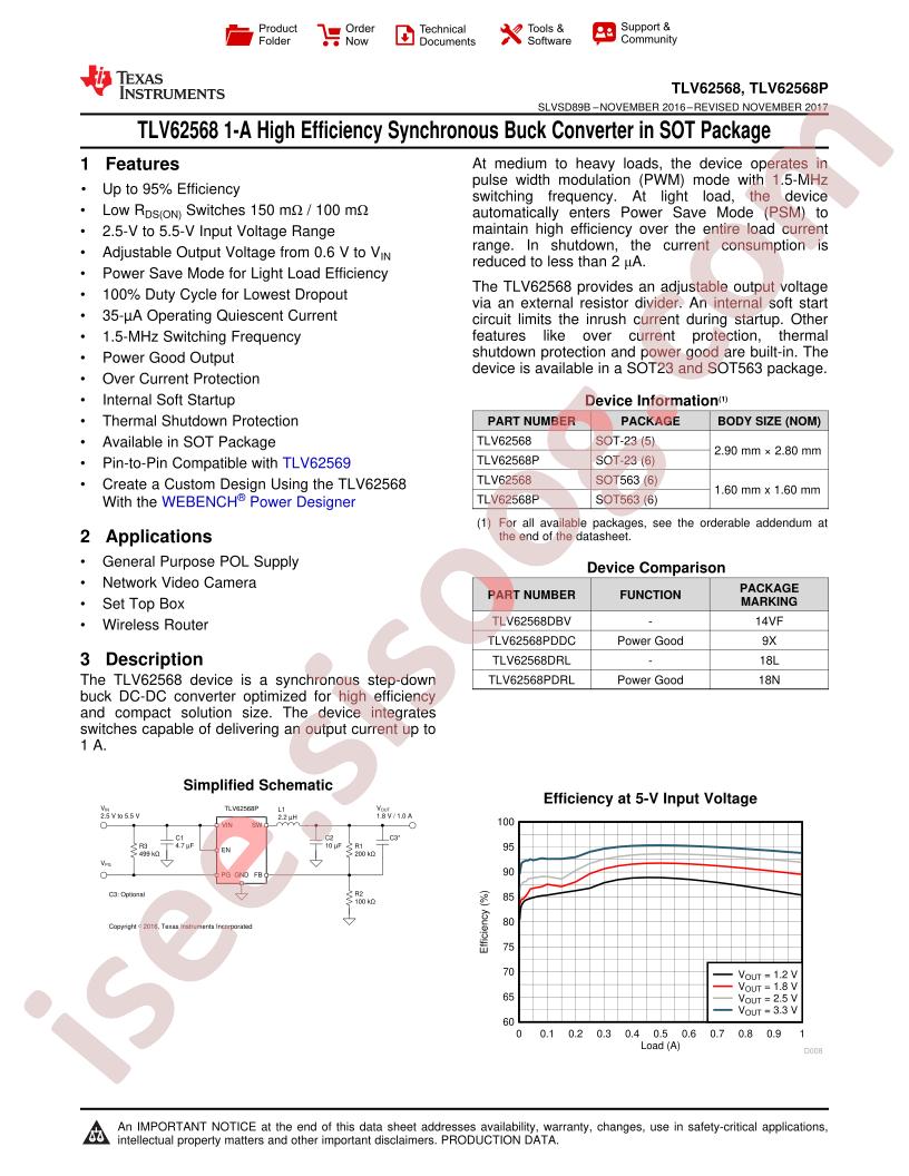 TLV62568 Datasheet