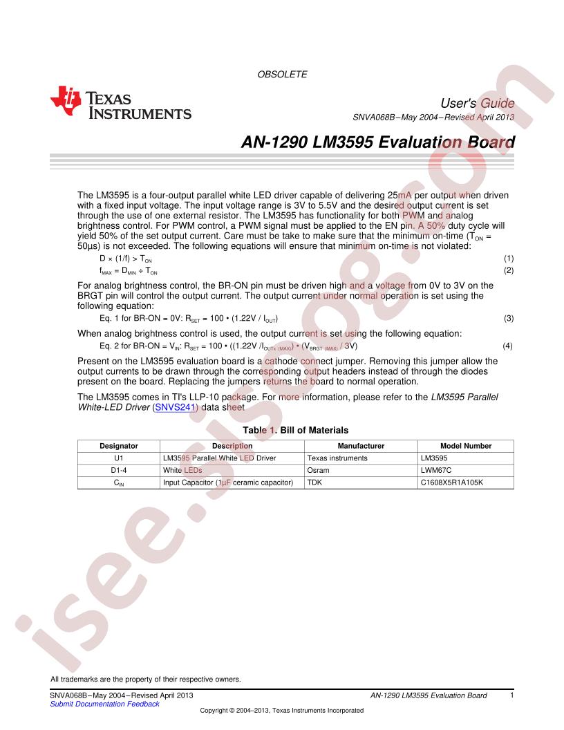 LM3595 Eval Brd Guide