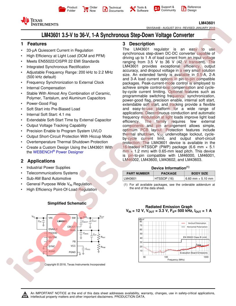 LM43601 Datasheet
