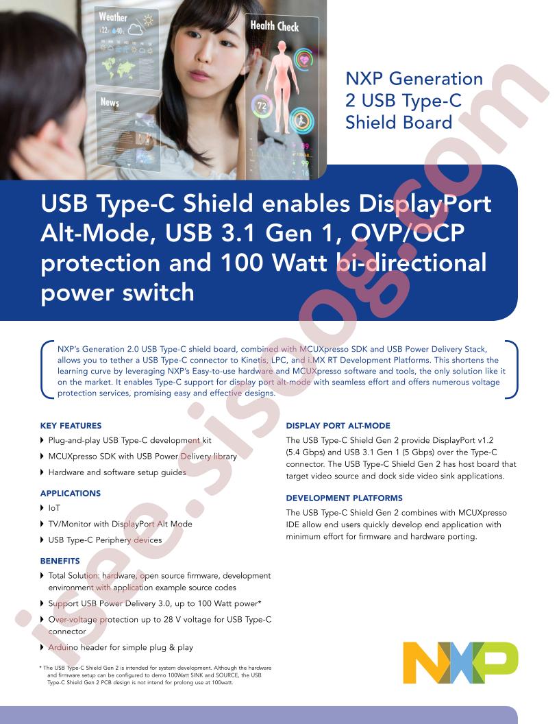 Gen 2 USB Type-C Shield Board Fact Sheet