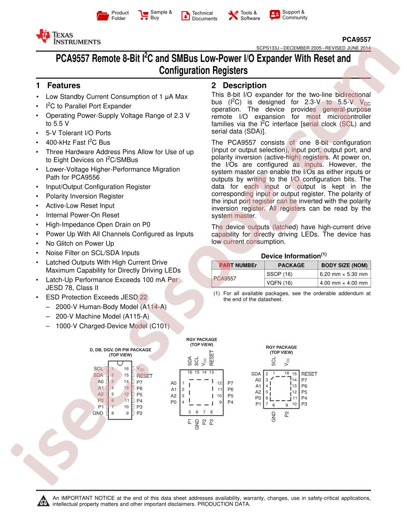 PCA9557 Datasheet